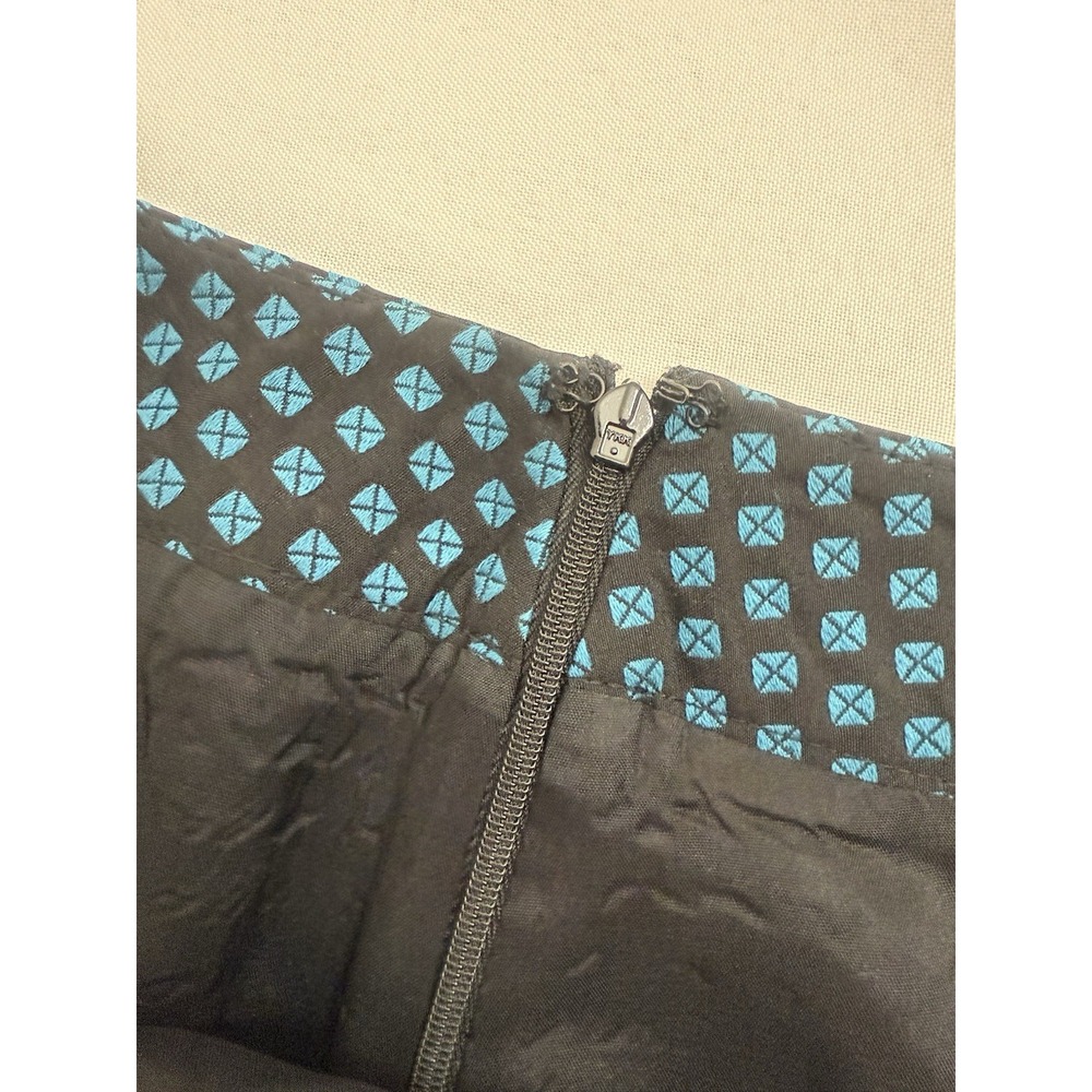 Ann Taylor LOFT‎ Skirt Geometric Print Teal Blue Black Womens Size 8 - Picture 5 of 8